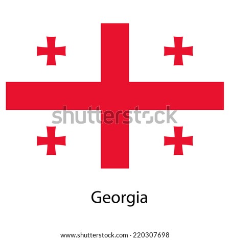 Flag  of the country  georgia. Vector illustration.  Exact colors. 