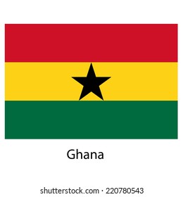 Flag  of the country ghana. Vector illustration.  Exact colors. 