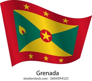 Flag of the country Grenada on a white background.