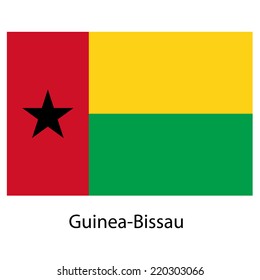 Flag  of the country  guinea bissau. Vector illustration.  Exact colors. 