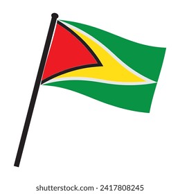 flag of the country of Guyana vector illustration simple design