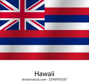 Flag of the country Hawaii on a white background.