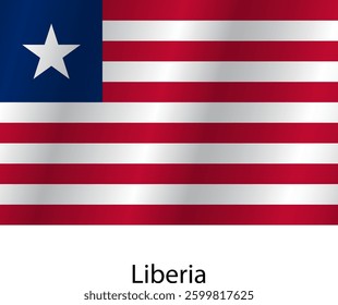 Flag of the country Liberia on a white background.