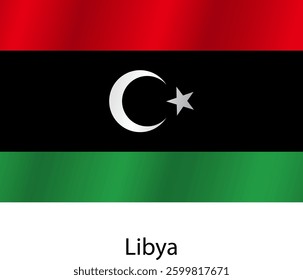 Flag of the country Libya on a white background.