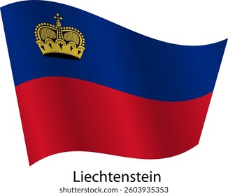 Flag of the country Liechtenstein on a white background.