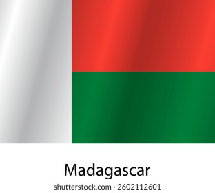 Flag of the country Madagascar on a white background.