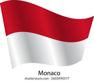 Flag of the country Monaco on a white background.