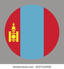 Flag  of the country  Mongolia. Vector illustration.  Exact colors. 