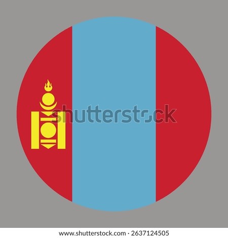 Flag  of the country  Mongolia. Vector illustration.  Exact colors. 