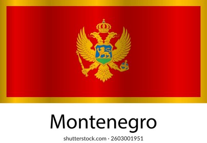 Flag of the country Montenegro on a white background.