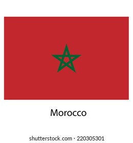 Flag  of the country  morocco. Vector illustration.  Exact colors. 