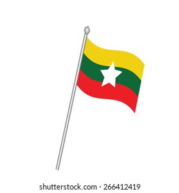 Flag of the country myanmar. Vector illustration.