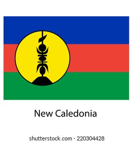 Flag  of the country  new caledonia. Vector illustration.  Exact colors. 