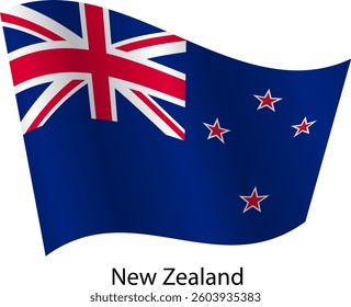 Flag of the country New Zealand on a white background.
