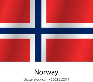 Flag of the country Norway on a white background.
