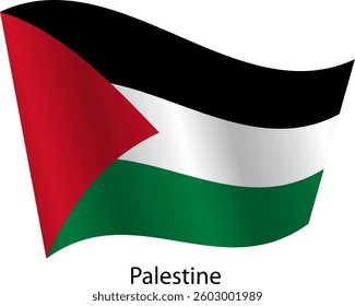 Flag of the country Palestine on a white background.