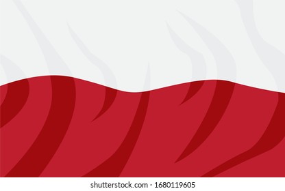 The flag of the country of Poland has a red base below and white above. Become a symbol of this nation