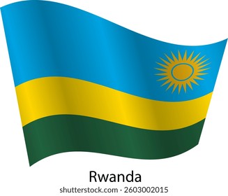 Flag of the country Rwanda on a white background.