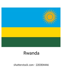 Flag  of the country  rwanda. Vector illustration.  Exact colors. 