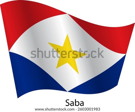Flag of the country Saba on a white background.