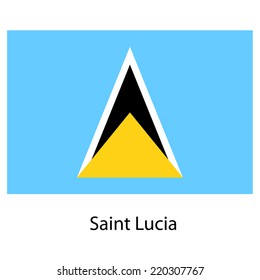 Flag  of the country  saint lucia. Vector illustration.  Exact colors. 