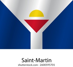 Flag of the country Saint Martin on a white background.