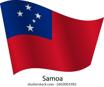 Flag of the country Samoa on a white background.