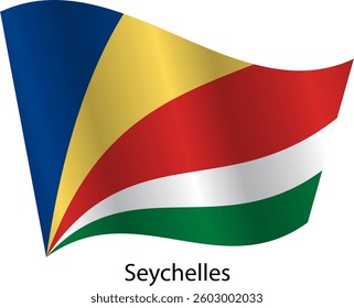 Flag of the country Seychelles on a white background.