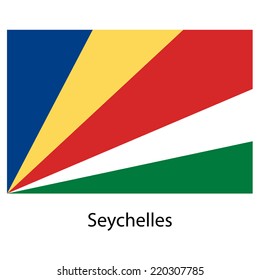 Flag  of the country  seychelles. Vector illustration.  Exact colors. 