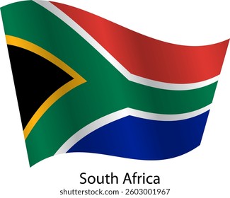 Flag of the country South Africa on a white background.