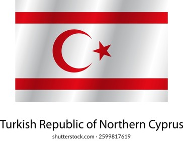 Flag of the country Turkish Republic and Northern Cyprus on a white background.