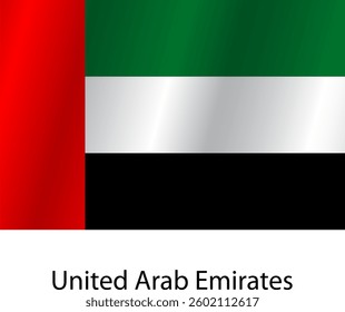 Flag of the country United Arab Emirates on a white background.