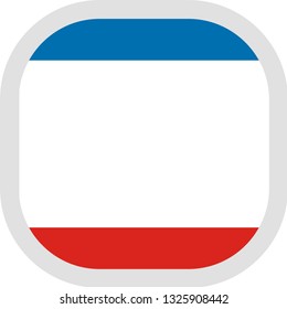 Flag of Crimea. Rounded square icon on white background, vector illustration.