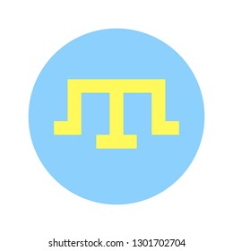 Flag of Crimean tatar people. Circular icon on white background, vector illustration.