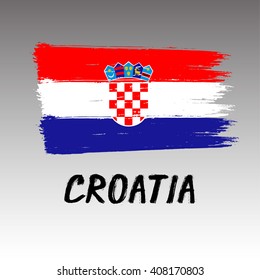 Flag Of Croatia  - Grunge