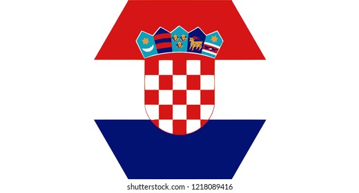 Flag of Croatia Hexagon Vector