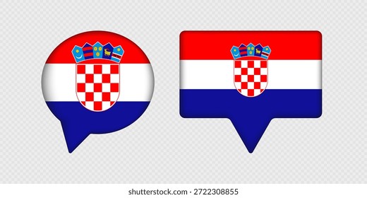 Flag of Croatia in speech bubble.