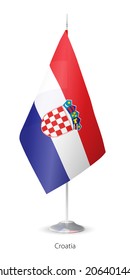 Flag of Croatia. Vector Flagstaff.