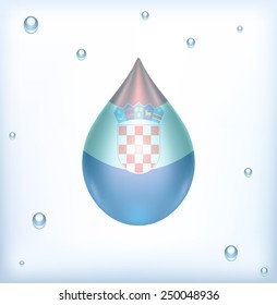 Flag of Croatia water drop