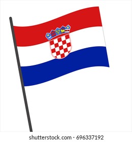 Flag of Croatia , Croatia flag waving isolated vector illustration