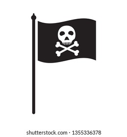 flag with crossbones icon vector