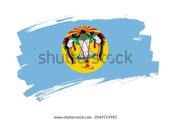 Flag of the Crow Nation,\
Absaroka,  USA. Native americans, the Crow Tribe of Montana banner\
brush style. Horizontal vector Illustration isolated on white\
background.  