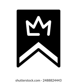 Flag Crown Icon Vector Symbol Design Illustration