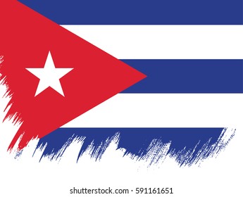 Flag of Cuba, brush stroke background