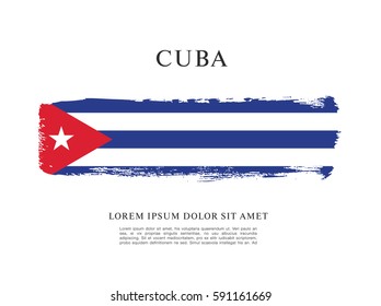 Flag of Cuba, brush stroke background