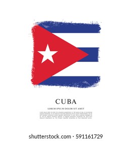 Flag of Cuba, brush stroke background