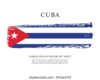 Flag of Cuba, brush stroke background