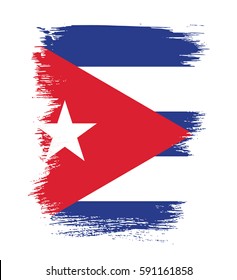 Flag of Cuba, brush stroke background