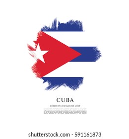Flag of Cuba, brush stroke background