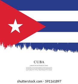 Flag of Cuba, brush stroke background